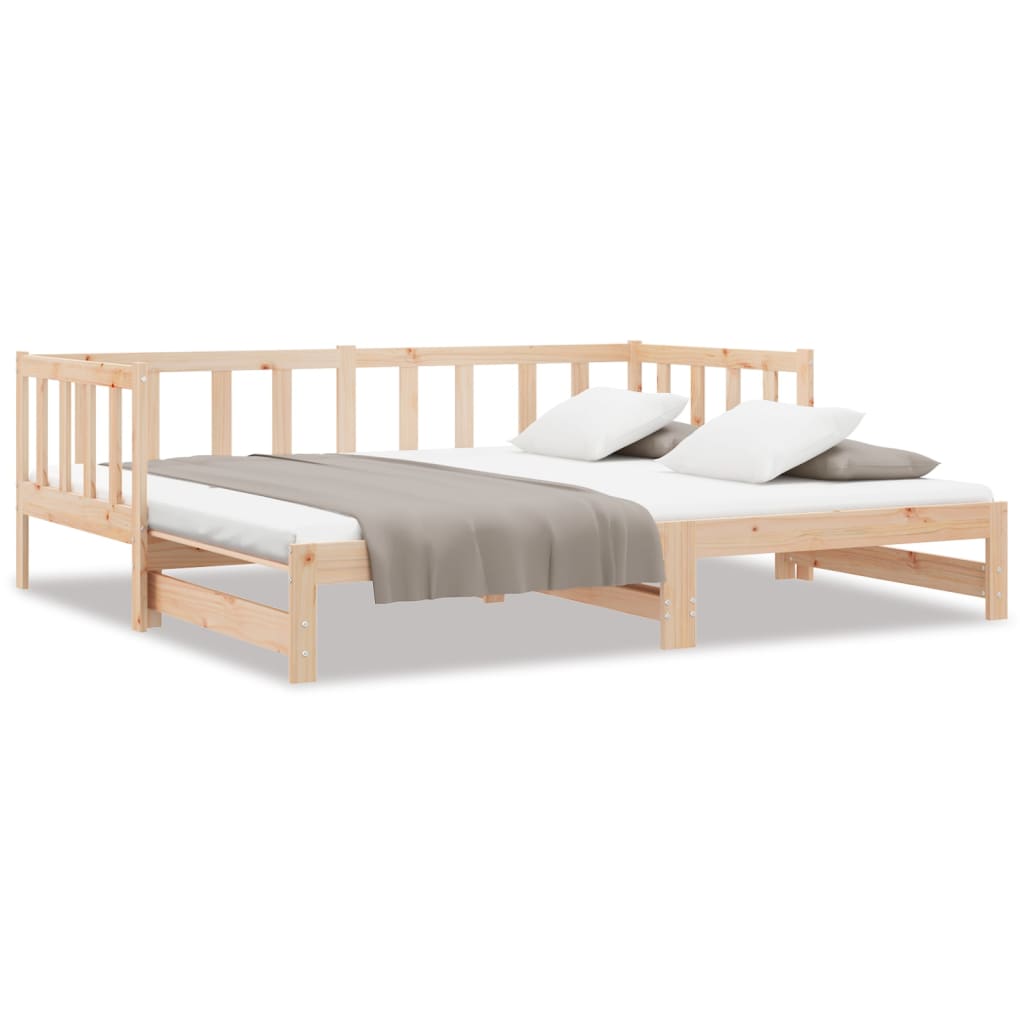Divano Letto con Letto Estraibile 90x200cm Legno Massello Pino | homemem39