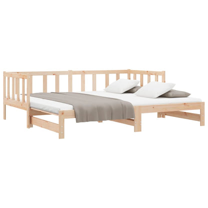 Divano Letto con Letto Estraibile 90x200cm Legno Massello Pino | homemem39