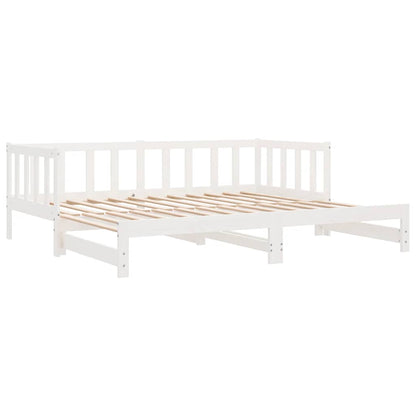 Divano Letto con Letto Estraibile Bianco 90x200cm Massello Pino - homemem39