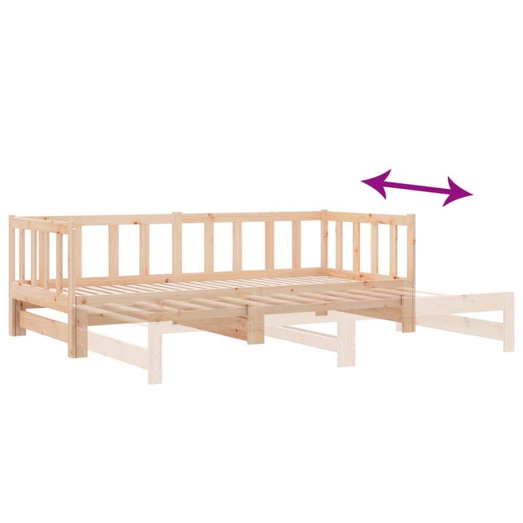Divano Letto con Letto Estraibile 90x190 cm Legno Massello Pino | homemem39
