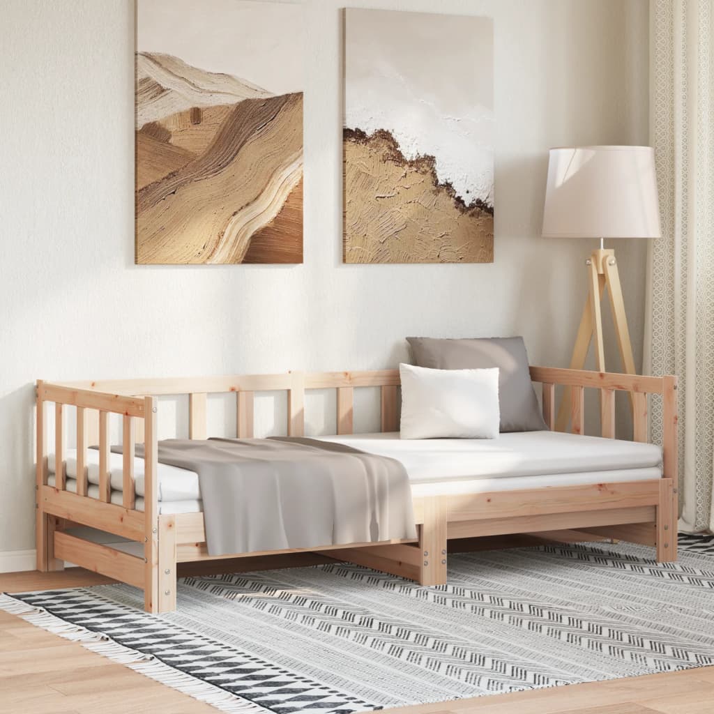 Divano Letto con Letto Estraibile 90x190 cm Legno Massello Pino | homemem39
