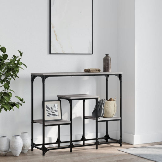 Tavolo Consolle Grigio Sonoma 89,5x28x76cm in Legno Multistrato - homemem39