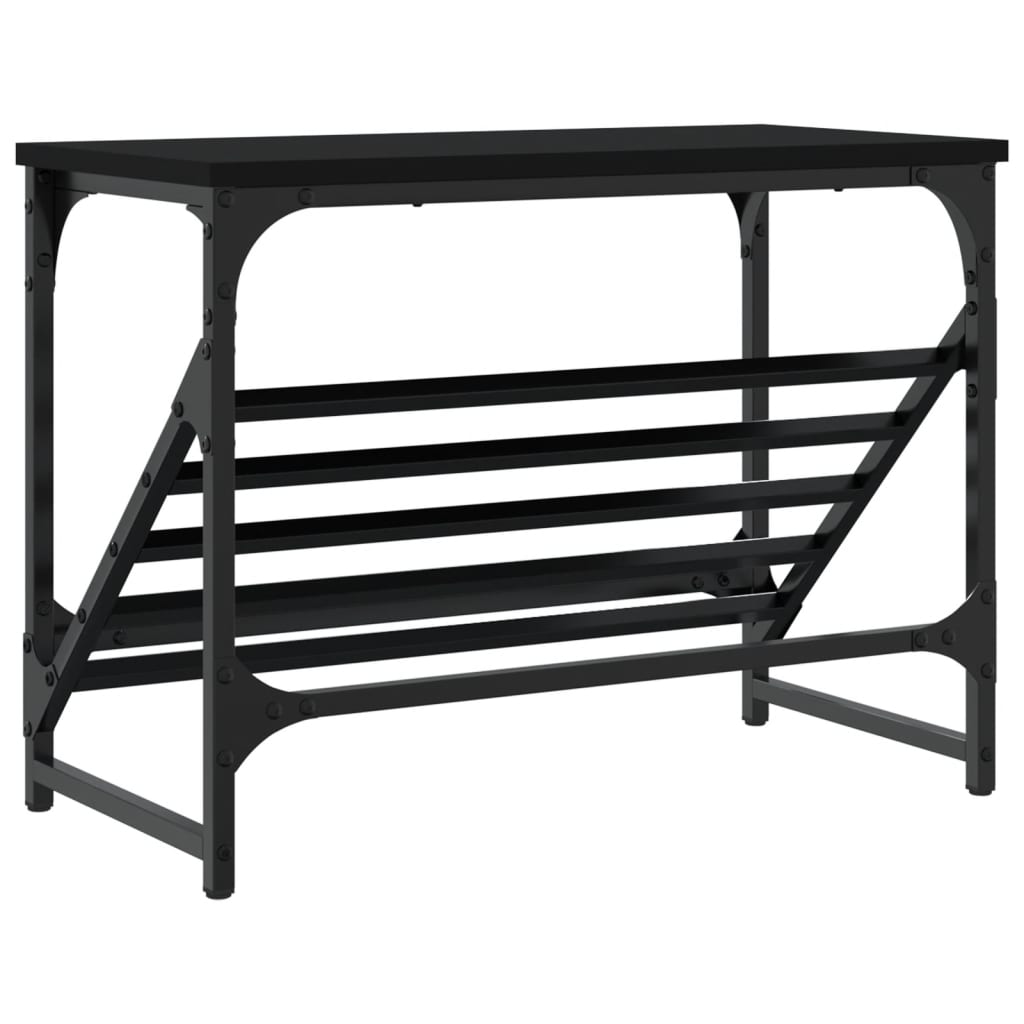 Scarpiera Nera 60x30x45 cm in Legno Multistrato - homemem39