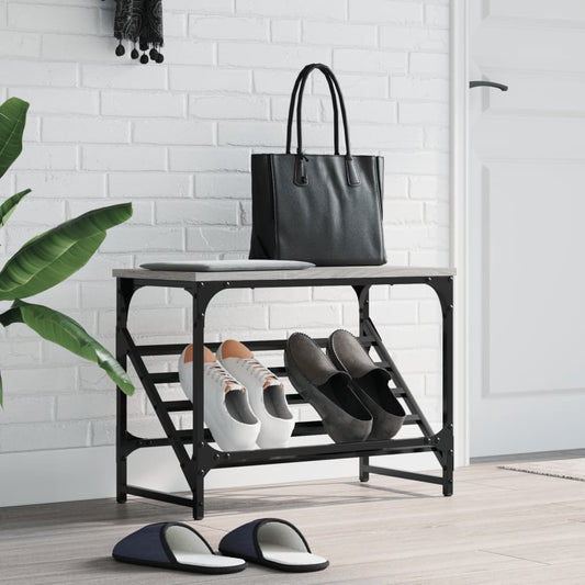 Scarpiera Grigio Sonoma 60x30x45 cm in Legno Multistrato - homemem39