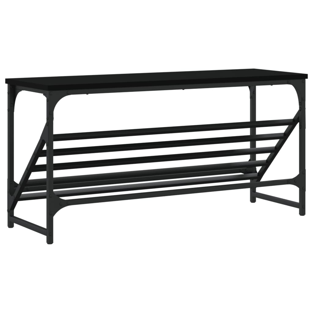 Scarpiera Nera 90x30x45 cm in Legno Multistrato - homemem39