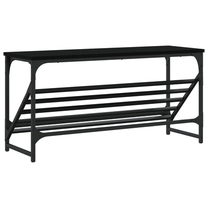 Scarpiera Nera 90x30x45 cm in Legno Multistrato - homemem39