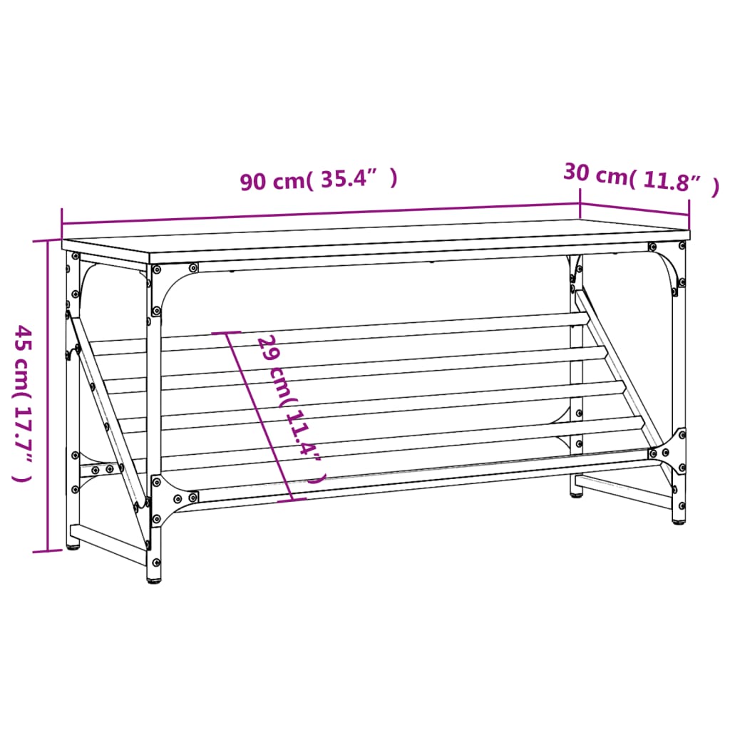 Scarpiera Nera 90x30x45 cm in Legno Multistrato - homemem39