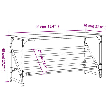 Scarpiera Nera 90x30x45 cm in Legno Multistrato - homemem39