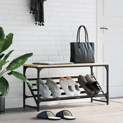 Scarpiera Rovere Sonoma 90x30x45 cm in Legno Multistrato - homemem39