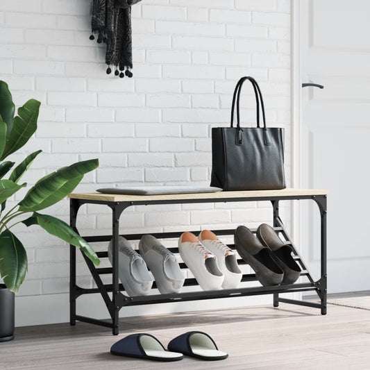 Scarpiera Rovere Sonoma 90x30x45 cm in Legno Multistrato - homemem39