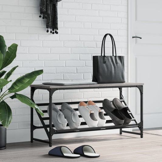 Scarpiera Grigio Sonoma 90x30x45 cm in Legno Multistrato - homemem39