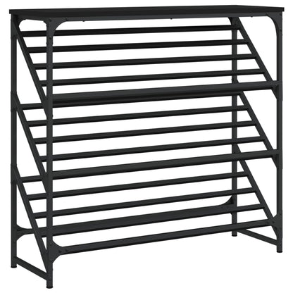 Scarpiera Nera 90x30x85 cm in Legno Multistrato - homemem39