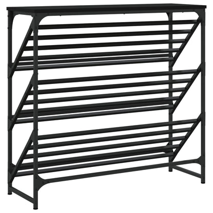 Scarpiera Nera 90x30x85 cm in Legno Multistrato - homemem39