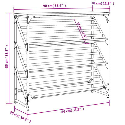 Scarpiera Nera 90x30x85 cm in Legno Multistrato - homemem39