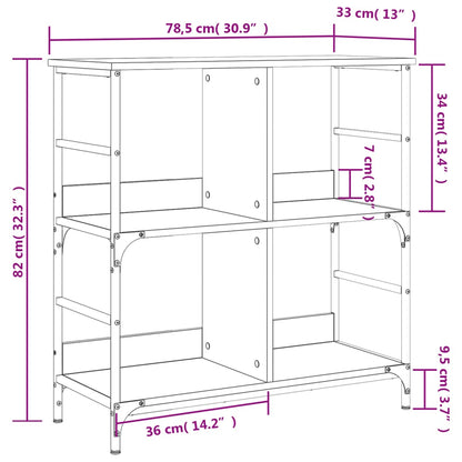 Libreria Rovere Fumo 78,5x33x82 cm in Legno Multistrato | homemem39