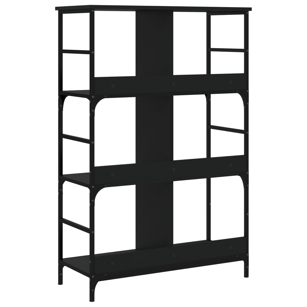 Libreria Nera 78,5x33x117,5 cm in Legno Multistrato | homemem39