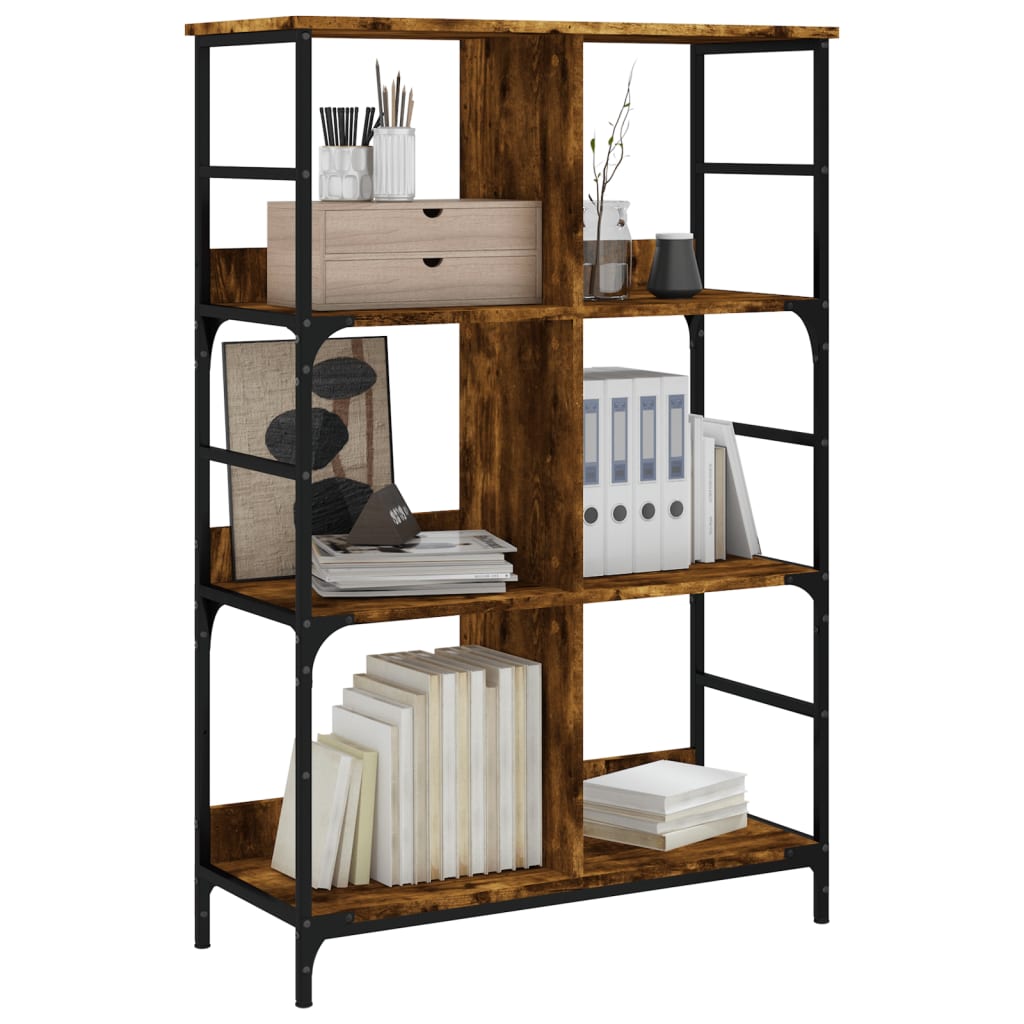 Libreria Rovere Fumo 78,5x33x117,5 cm in Legno Multistrato | homemem39