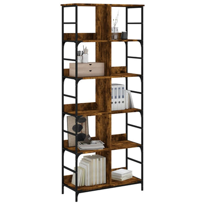 Libreria Rovere Fumo 78,5x33x188,5 cm in Legno Multistrato | homemem39