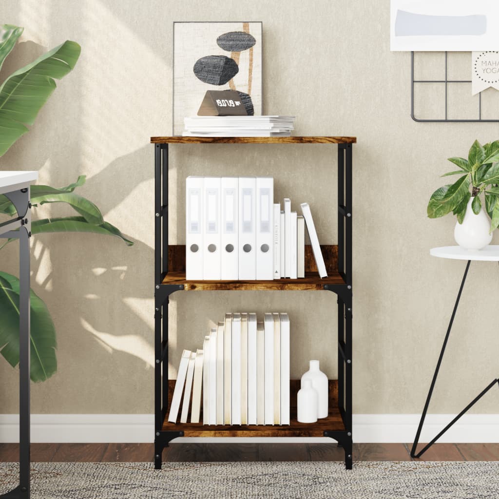 Libreria Rovere Fumo 50x33x82 cm in Legno Multistrato | homemem39