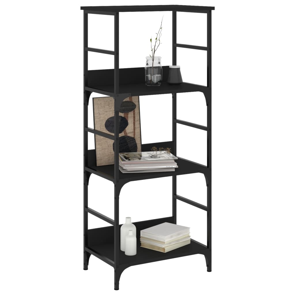 Libreria Nera 50x33x117,5 cm in Legno Multistrato | homemem39