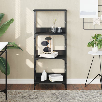 Libreria Nera 50x33x117,5 cm in Legno Multistrato | homemem39