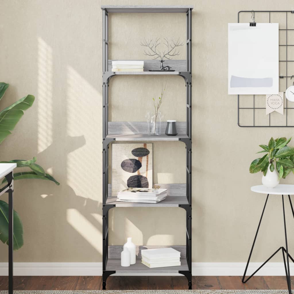 Libreria Grigio Sonoma 50x33x153 cm in Legno Multistrato | homemem39
