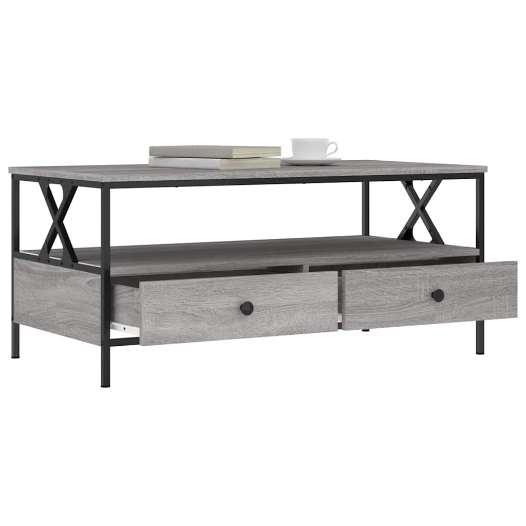 Tavolino da Salotto Grigio Sonoma 100x51x45cm Legno Multistrato