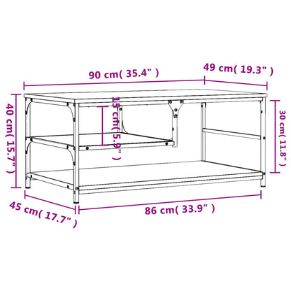 Tavolino da Salotto Grigio Sonoma 90x49x40 cm Legno Multistrato | homemem39