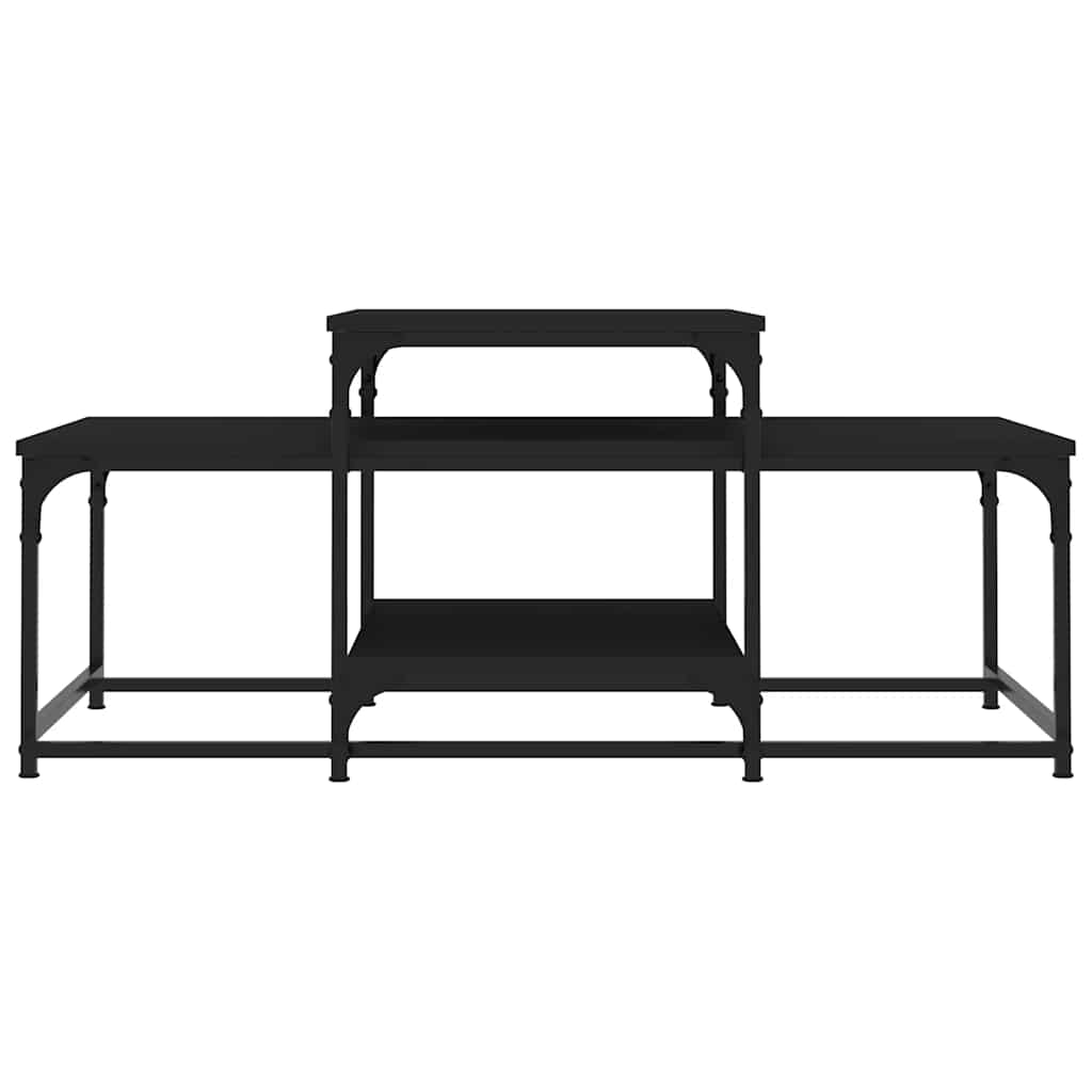 Tavolino da Salotto Nero 102x60x45 cm in Legno Multistrato