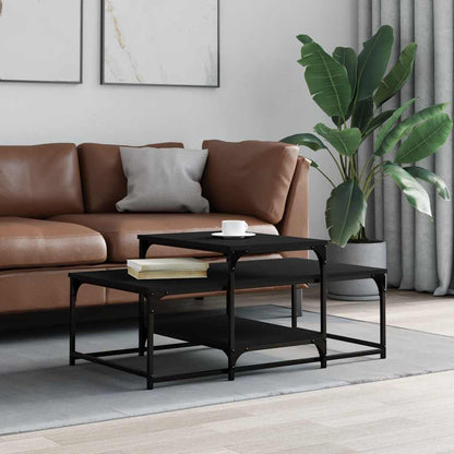 Tavolino da Salotto Nero 102x60x45 cm in Legno Multistrato | homemem39