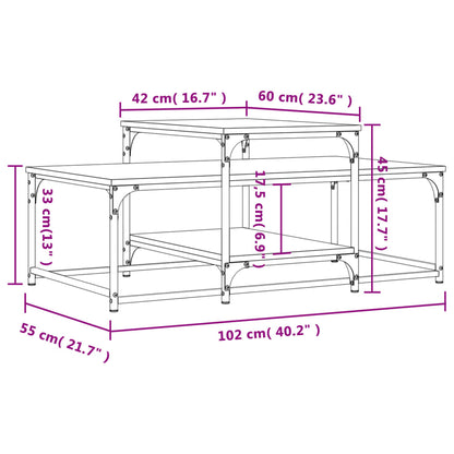 Tavolino da Salotto Rovere Sonoma 102x60x45cm Legno Multistrato | homemem39