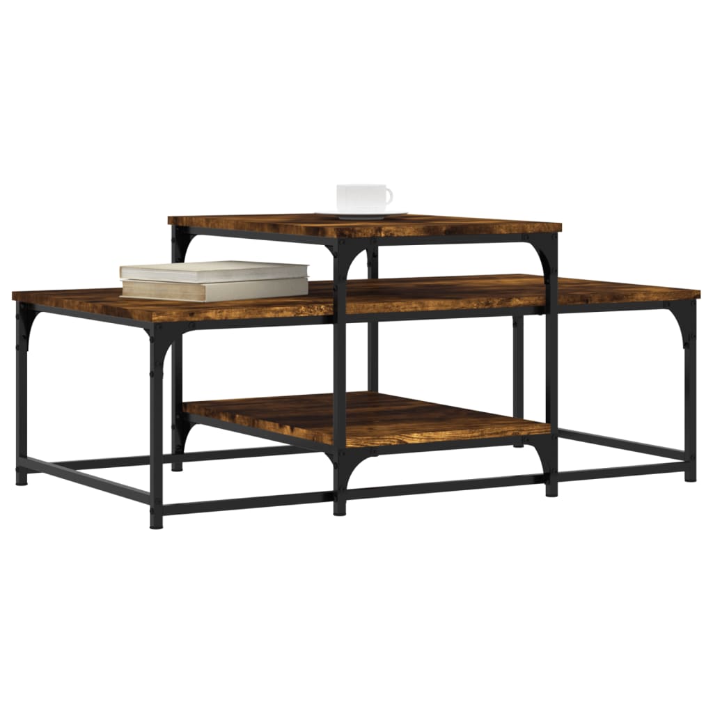 Tavolino da Salotto Rovere Fumo 102x60x45 cm Legno Multistrato | homemem39