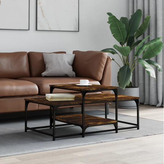 Tavolino da Salotto Rovere Fumo 102x60x45 cm Legno Multistrato | homemem39