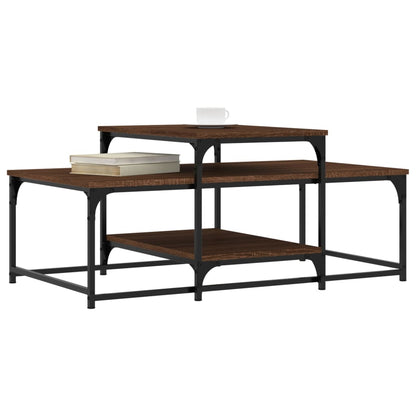 Tavolino Salotto Rovere Marrone 102x60x45cm Legno Multistrato