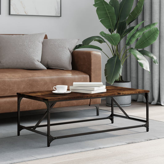 Tavolino da Salotto Rovere Fumo 100x50x35 cm Legno Multistrato | homemem39