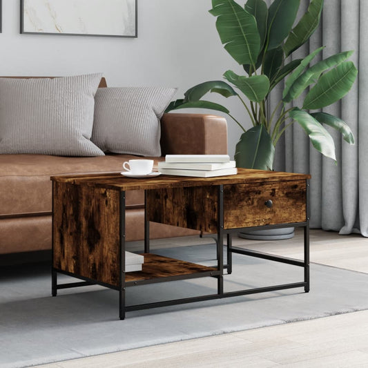 Tavolino da Salotto Rovere Fumo 85,5x51x45 cm Legno Multistrato | homemem39