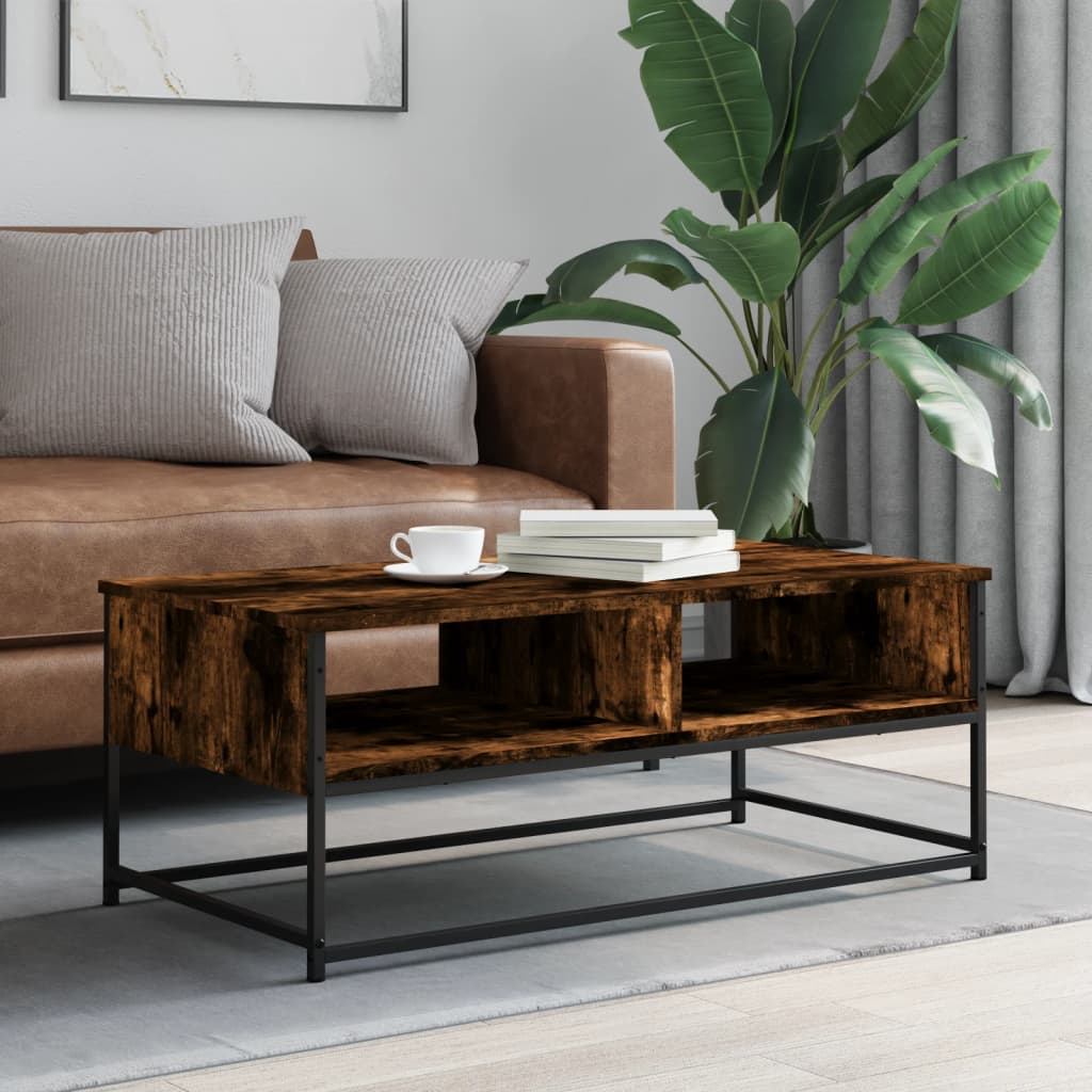 Tavolino da Salotto Rovere Fumo 100x51x40 cm Legno Multistrato | homemem39