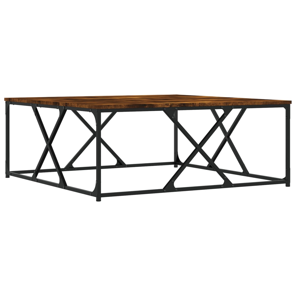 Tavolino da Salotto Rovere Fumo 100x100x40 cm Legno Multistrato | homemem39