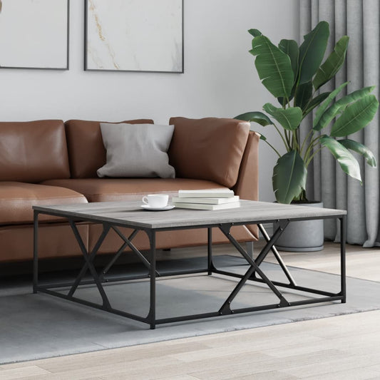 Tavolino Salotto Grigio Sonoma 100x100x40 cm Legno Multistrato | homemem39