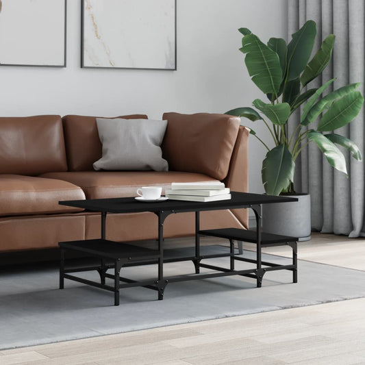 Tavolino da Salotto Nero 100x50,5x40 cm in Legno Multistrato | homemem39