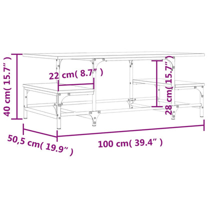 Tavolino Salotto Rovere Sonoma 100x50,5x40 cm Legno Multistrato | homemem39