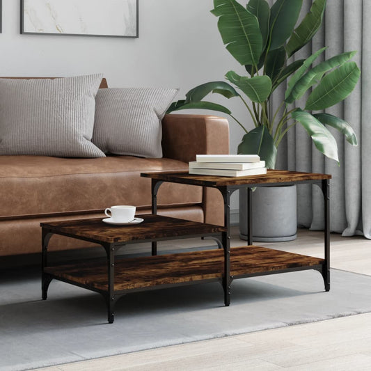 Tavolino da Salotto Rovere Fumo 100x50,5x45cm Legno Multistrato | homemem39