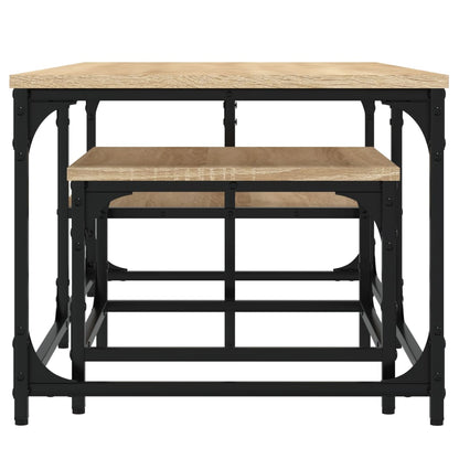 Tavolini Impilabili 2 pz Rovere Sonoma in Legno Multistrato | homemem39