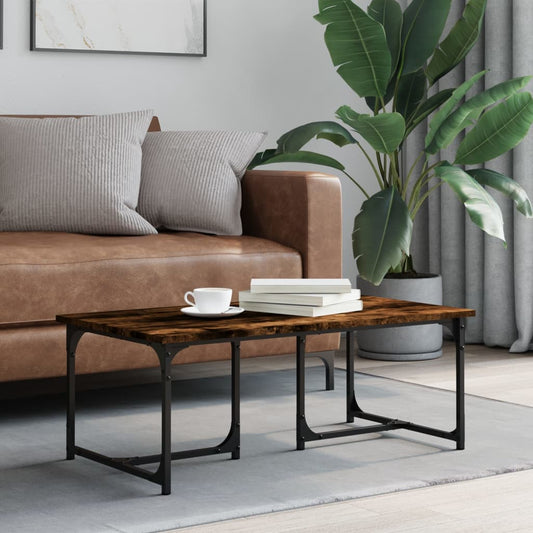 Tavolino da Salotto Rovere Fumo 90x50x35 cm Legno Multistrato | homemem39
