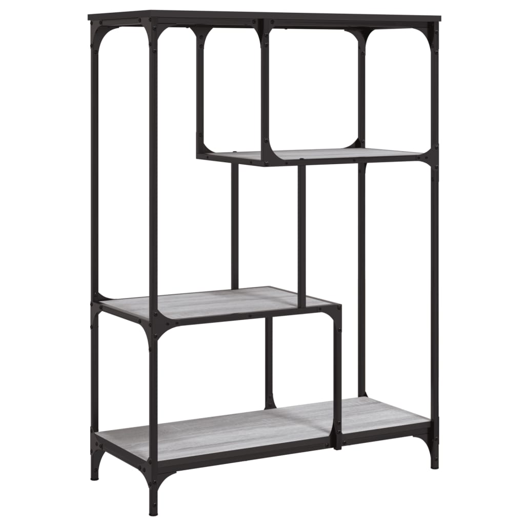 Libreria Grigio Sonoma 81x36x115 cm Legno Multistrato e Acciaio | homemem39