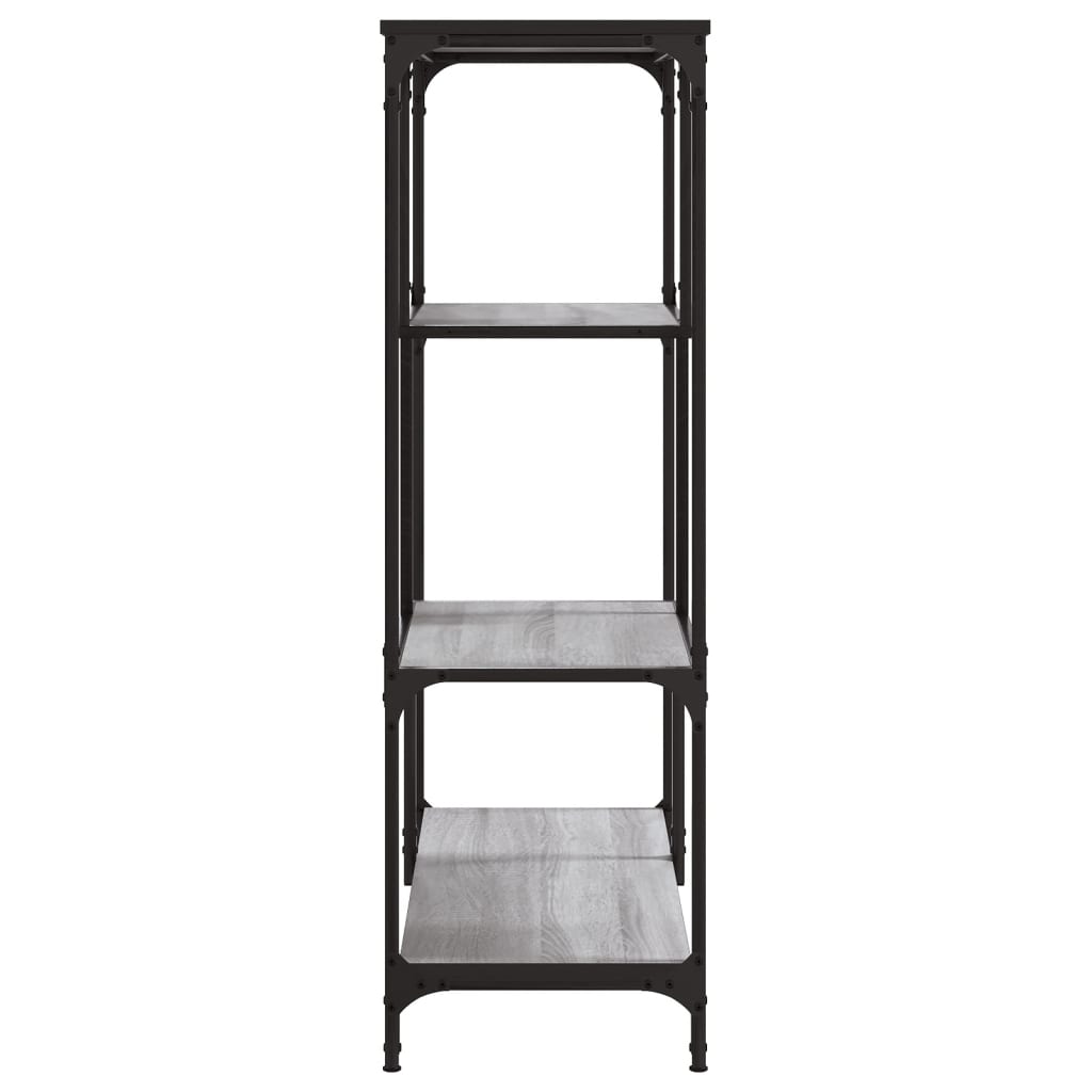 Libreria Grigio Sonoma 81x36x115 cm Legno Multistrato e Acciaio | homemem39