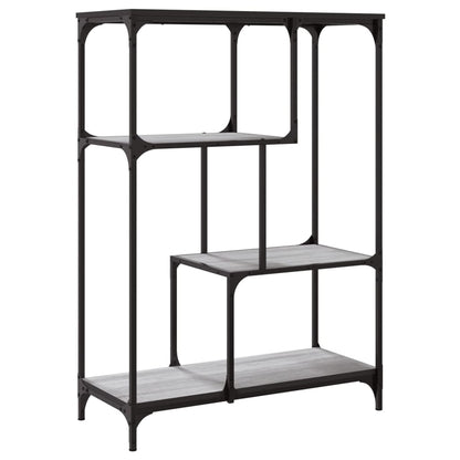 Libreria Grigio Sonoma 81x36x115 cm Legno Multistrato e Acciaio | homemem39