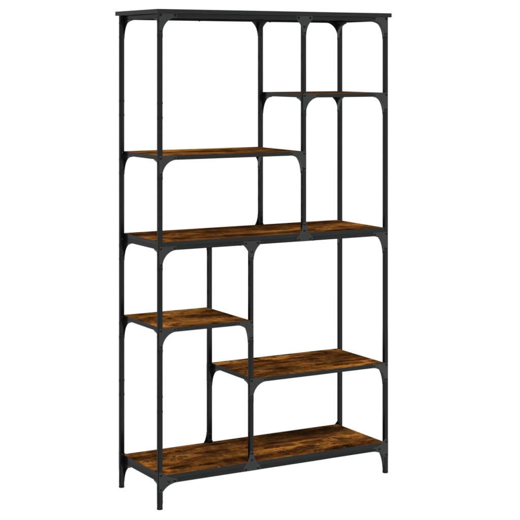 Libreria Rovere Fumo 99x35,5x176 cm Legno Multistrato e Acciaio | homemem39