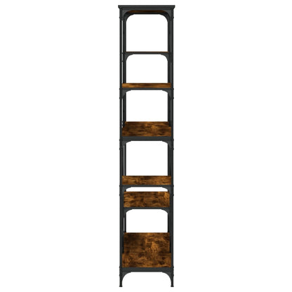 Libreria Rovere Fumo 99x35,5x176 cm Legno Multistrato e Acciaio | homemem39