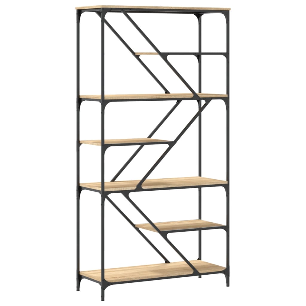 Libreria Rovere Sonoma 91x36x176 cm Legno Multistrato e Acciaio | homemem39